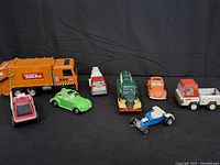 All eight vehicles grouped