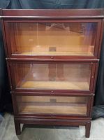 Full front view of three-section Globe-Wernicke barrister bookcase