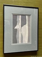 Full view of framed abstract print with mats and frame