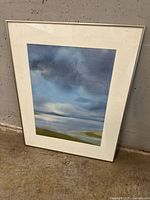 Front view of framed watercolour painting