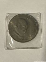 Reverse showing Churchill portrait in sleeve