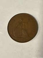 Reverse of 1940 one penny showing Britannia, date at bottom