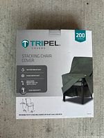 Front of TriPel 200 Series stacking chair cover box showing product details