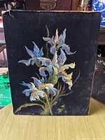 Full view of signed iris painting