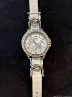 Front view of Fossil ES3463 watch showing dial, bezel and strap