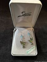 Earrings in Storrs box showing overall design