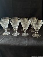 Eight Waterford Tramore cordial glasses front view
