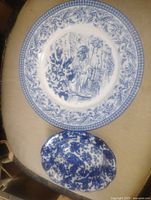Both dishes side-by-side showing size difference and patterns