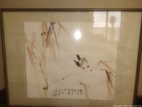 Full view of framed silk painting