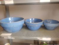 All three blue nesting bowls on shelf