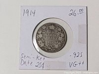 Full view of coin in 2×2 holder with handwritten details