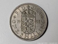 Reverse showing crowned shield, date 1955, denomination