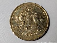 Obverse showing coat of arms and year 1998