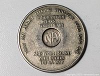 Full view of NA medallion front showing all text and logo
