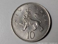 Reverse showing crowned lion and denomination 10