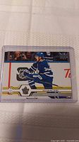 Front view of Auston Matthews Upper Deck Tim Hortons card in sleeve
