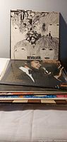 Front covers of Beatles Revolver and Engelbert Humperdinck albums atop stack