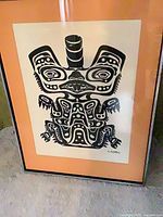 Full view of framed print showing image, mat and frame