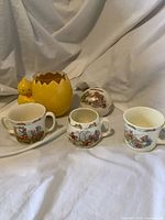 Group shot showing all five ceramic items