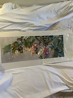 Full view of unframed print with white border showing grape imagery