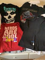 All four T-shirts laid out