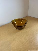 Amber glass bowl front view