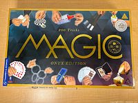 Front of Magic Onyx Edition box showing branding and 200 tricks claim