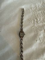 Full view of sterling silver marcasite wristwatch