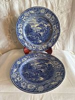 Front view of both plates showing pattern and diameter comparison