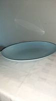 Top view of large light blue oval platter