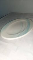 Top view of white and blue oval platter