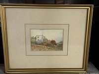 Framed watercolour painting overall view