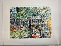 Full view of signed Peter Sabat watercolour painting with mat