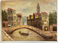 Full view of painting on canvas showing entire Venetian scene