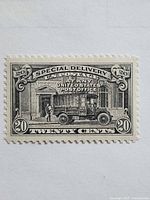 Front of 20-cent Special Delivery stamp showing design and denomination