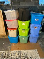 Front view showing all bins stacked