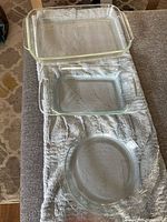 Top view showing all three glass bakeware pieces