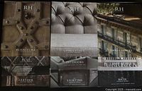 Front covers of eight Restoration Hardware Source Books showing titles and cover designs