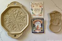 Thistle shortbread pan, recipe booklet, craft mold booklet, Snowman mold