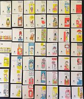 fronts of notecards showing variety of color illustrations