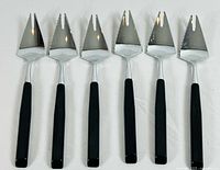 Front view of all six forks aligned