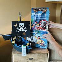 Pirate ship and two boxed Playmobil sets