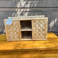 Shelf front view, doors closed