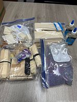 Overall view of bagged craft supplies