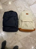 Both backpacks side by side showing overall appearance and colors