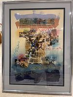 Full view of framed sports collage print by James Hussey