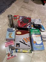 Group shot of all boxed and packaged kitchen items