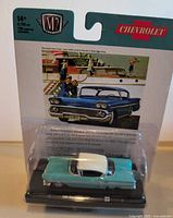 Front view of sealed M2 Machines 1958 Chevy Impala die-cast on card