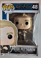 Front of sealed Funko Pop! Peter Pettigrew #48 box showing figure and branding