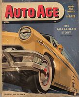 Front cover of May 1954 Auto Age magazine showing illustration and headlines